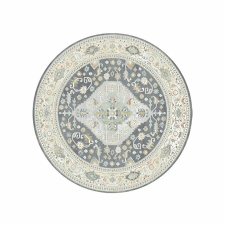 SLEEP EZ 5 ft. 3 in. Windsor Aria Round Rug; Ivory SL3636863